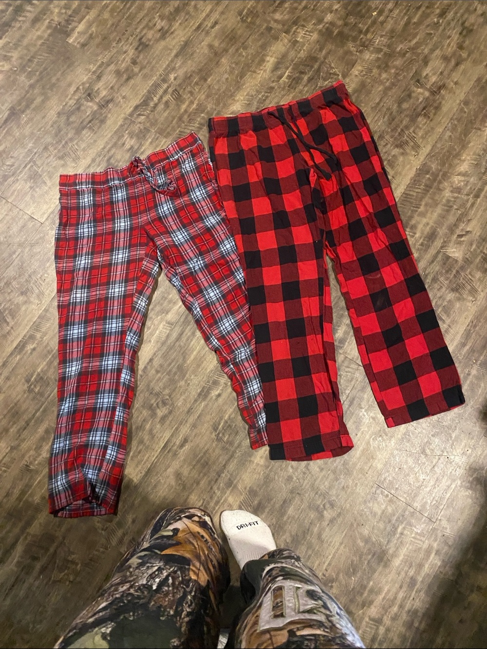 PJ Salvage Kids Red and Black Plaid Pajama Bottoms - Twin Set